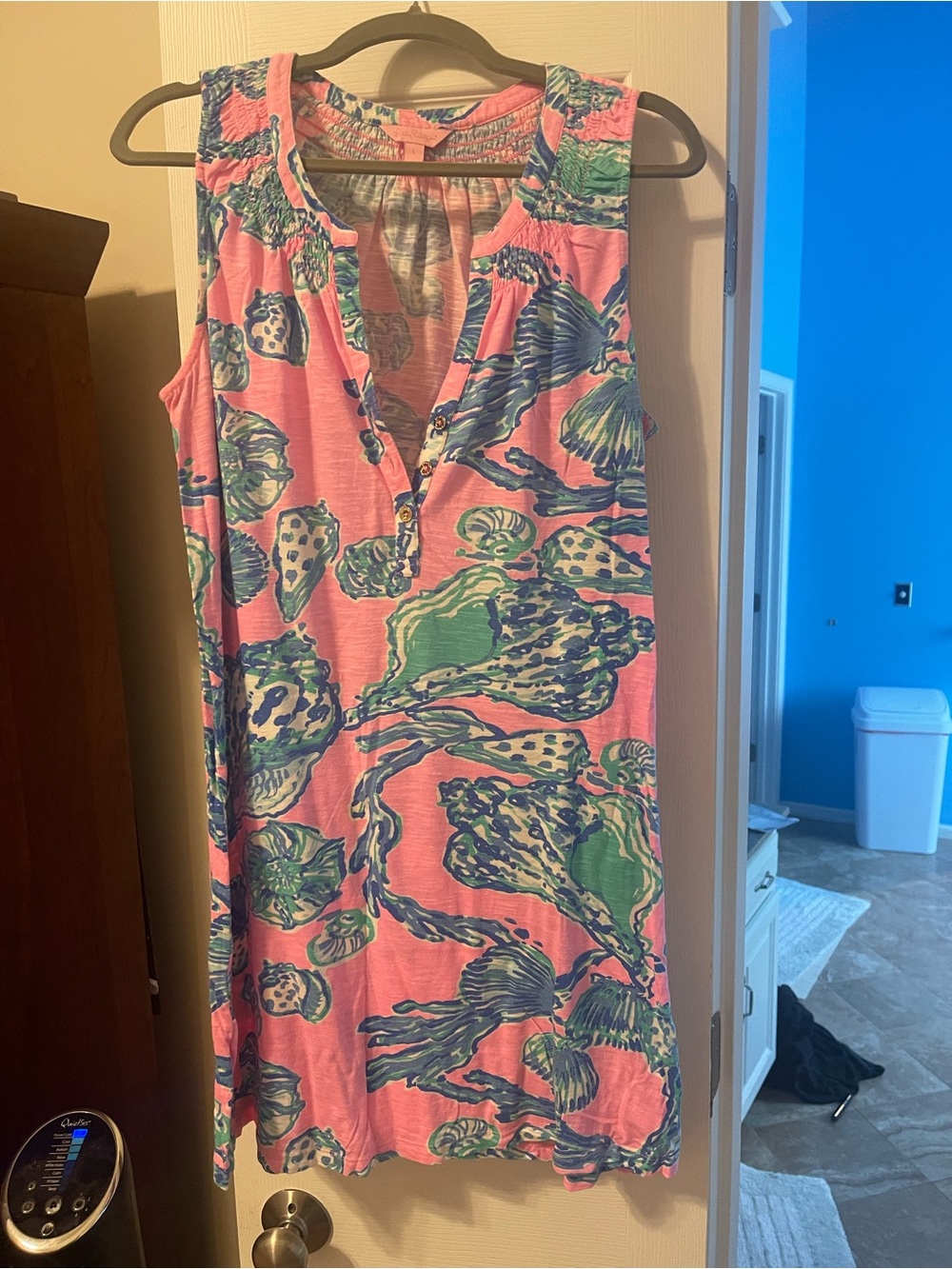 Lilly Pulitzer Sleeveless Pink Shell-Print Sundress